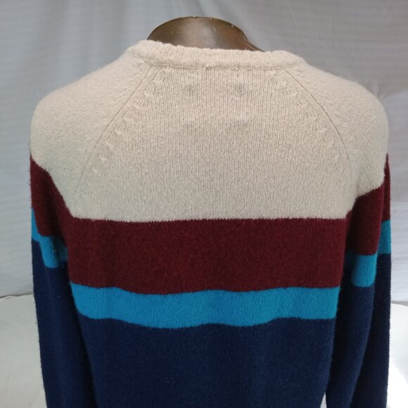 American Eagle Mens Crewneck Red White Blue Seriously Soft Striped Sweater L - Picture 9 of 13